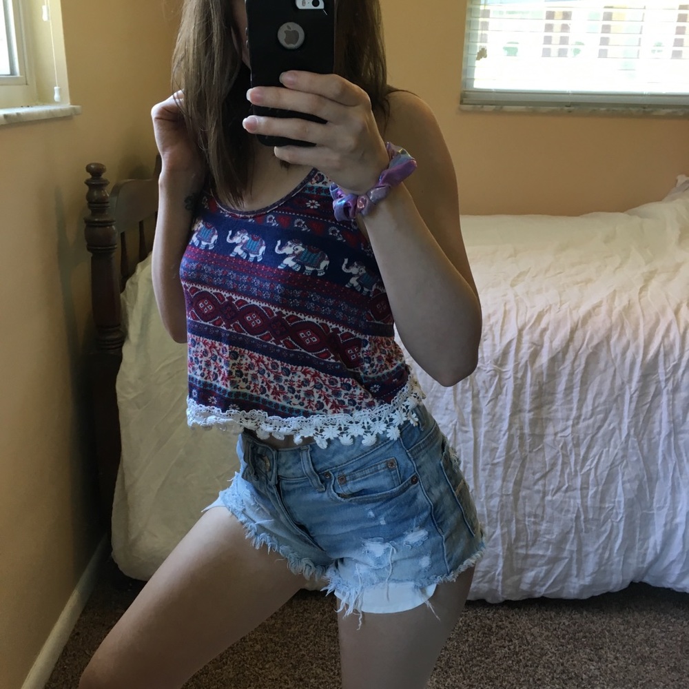 Pacsun boho crochet crop top